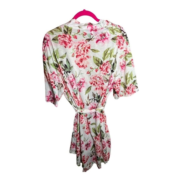 Show Me Your Mumu Pink & White Floral Brie Garden of Blooms Robe Womens O/S - Picture 2 of 4
